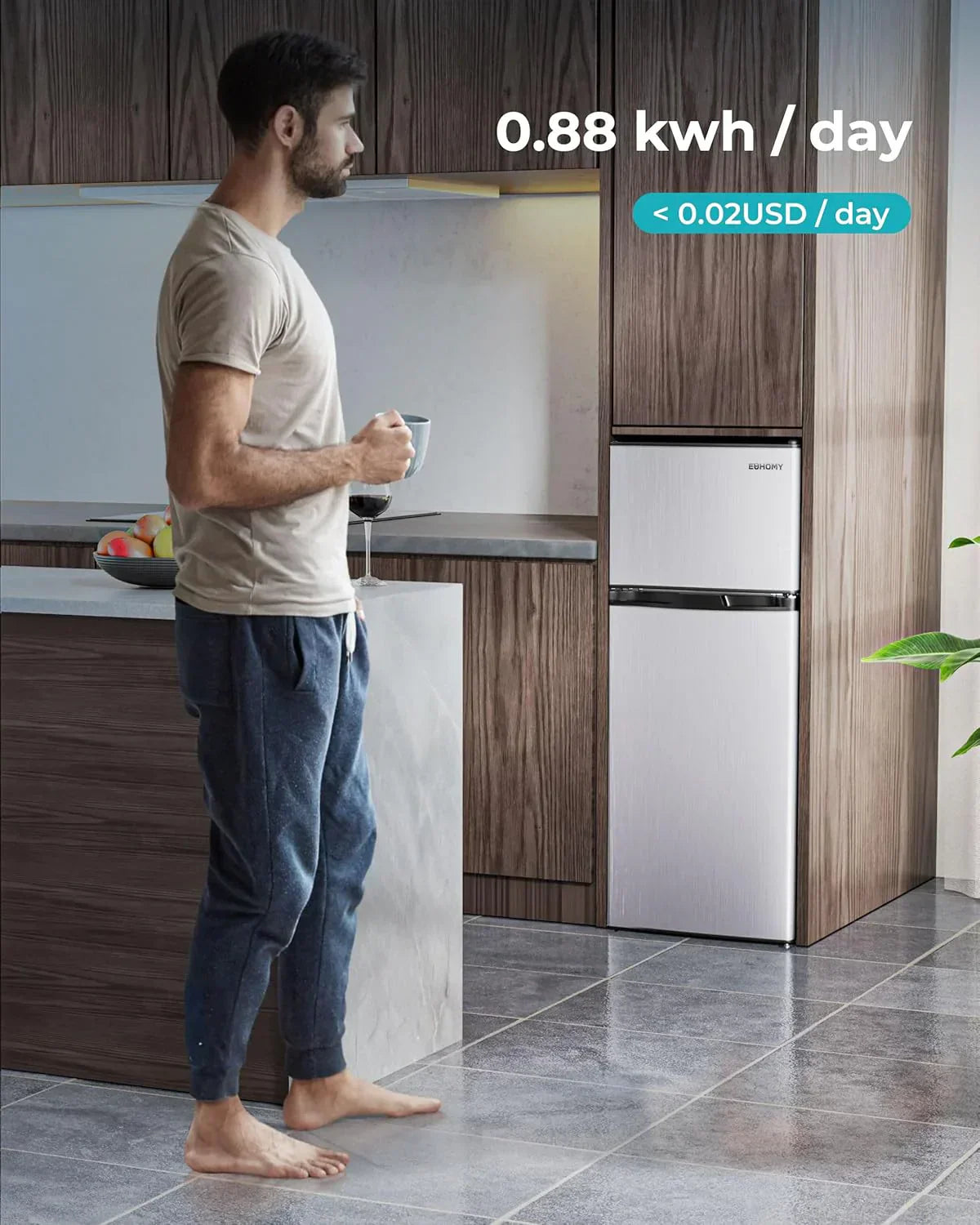 3.2 Cu.Ft Mini Fridge with Freezer �� 2-Door Compact Refrigerator for Bedroom, Dorm, Office or Apartment, Silver3.2 Cu.Ft Mini Fridge with Freezer �� 2-Door Compact Refrigerator for Bedroom, Dorm, Office or Apartment, Silver
