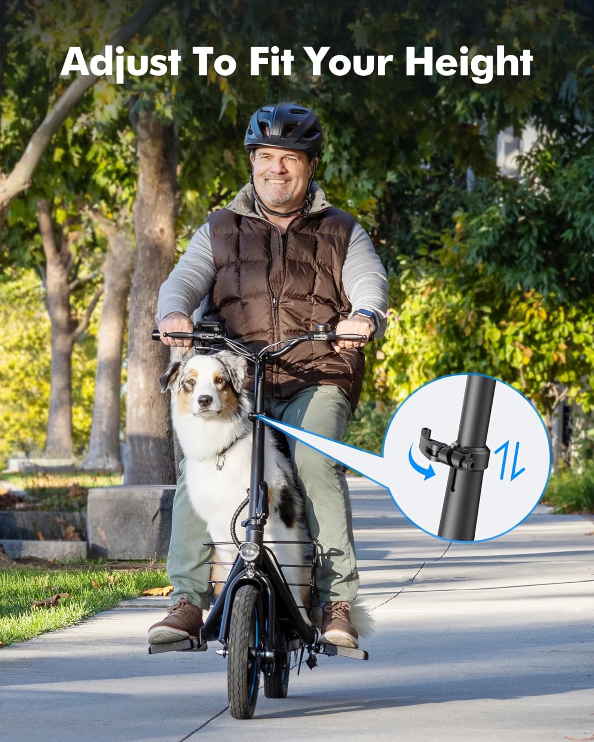 Adults Electric Scooter with Large Middle Basket