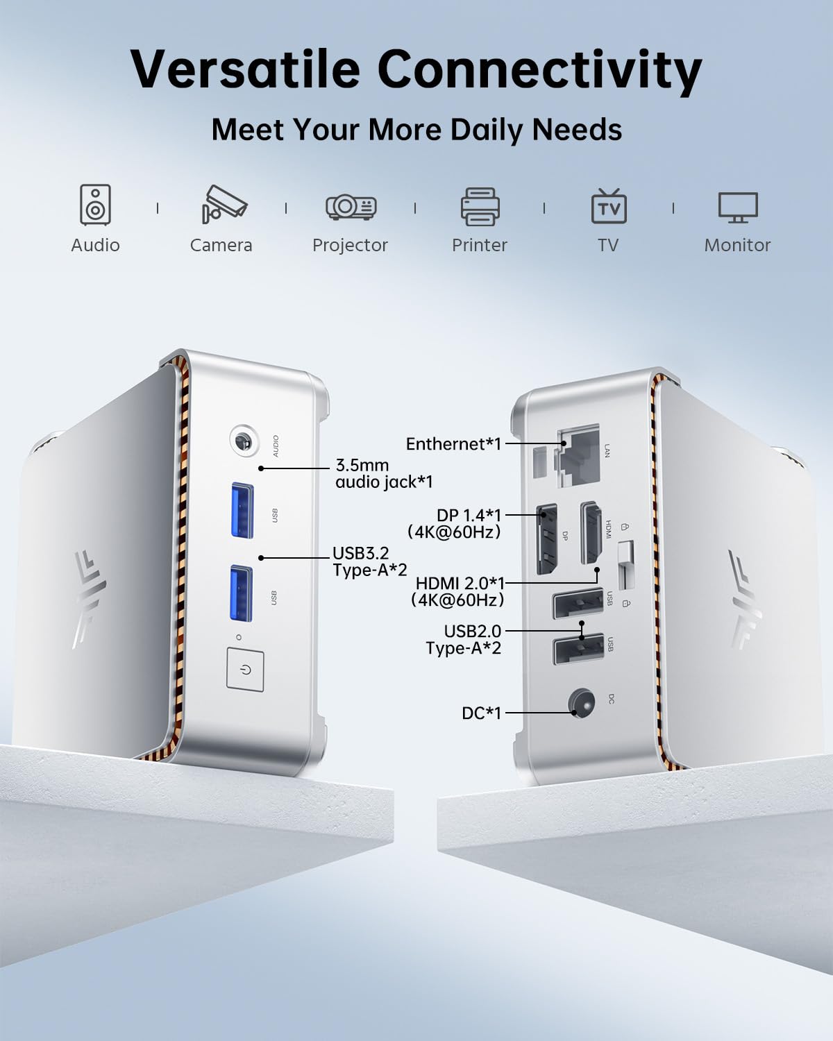 KAMRUI GK3Plus Mini PC, 16GB RAM 512GB M.2 SSD Mini Computers