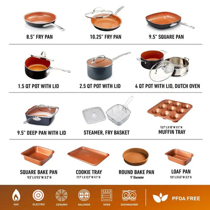 Gotham Steel 20-Piece Cookware and Bakeware Set in Graphite