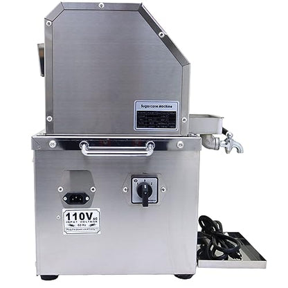 LGXEnzhuo 110V Electric Sugar Cane Press Juicer Machine, 800W Stainless Steel Desktop Sugarcane Juicing Crusher Extractor, with 3 Rollers for Home and Commercial: Home & Kitchen