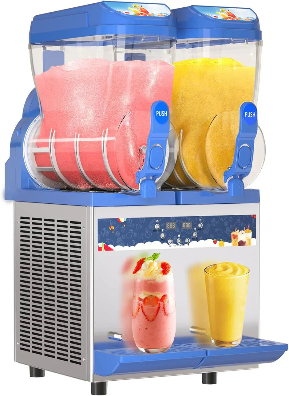 Commercial Slushy Machine - 1000W 30L Tanks Slush Maker Machine 304 Stainless Steel Commercial Margarita Machines Efficient Cooling the Ideal Slushie Maker for Bars Cafes Restaurants