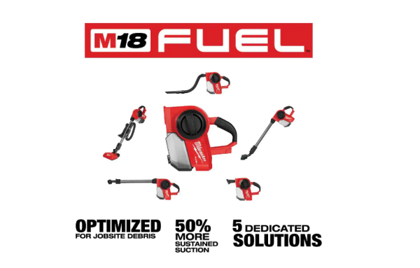 0940-20 M18 FUEL 18-Volt Lithium-Ion Brushless .25 Gal. Cordless Jobsite Vacuum with 5.0 Ah Battery and Charger
