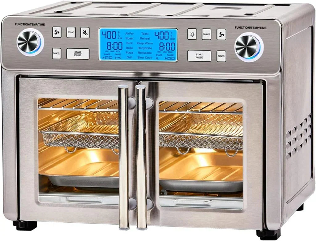 Emeril Lagasse Dual Zone 360 Air Fryer Oven Combo with French Door, 25 QT Extra Large, Cook Two Foods in Different Ways, Up to 60% Faster from Frozen to Finish