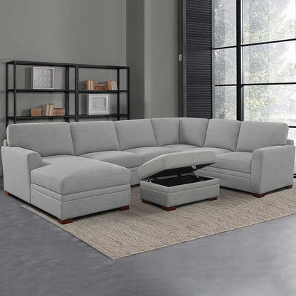 Thomasville Langdon Fabric Sectional with Storage Ottoman