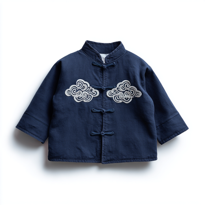 Puristla Kids Embroidered Traditional Jacket - Modern Chinese Style Lightweight Outerwear Coat for Boys and Girls
